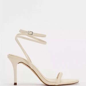 NEW ZARA IVORY STRAPPY HEELS